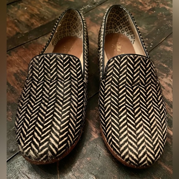 Matt Bernson Pony Hair Loafers Size 7 | Color: Black/Cream - Picture 8 of 13